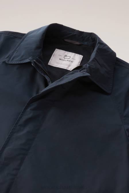 Woolrich Men City Carcoat in Urban Touch Melton Blue Clothing J026554