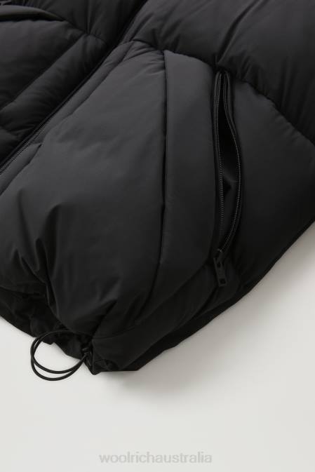 Woolrich Men Stretch Nylon Sierra Supreme Down Jacket Black Clothing J026747