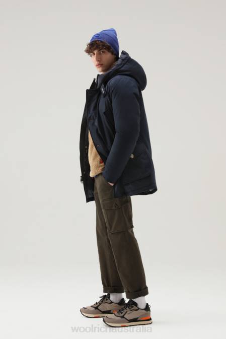 Woolrich Men Arctic Parka in Ramar Cloth Melton Blue Clothing J026853