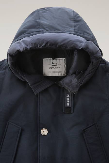 Woolrich Men Arctic Parka in Ramar Cloth Melton Blue Clothing J026853