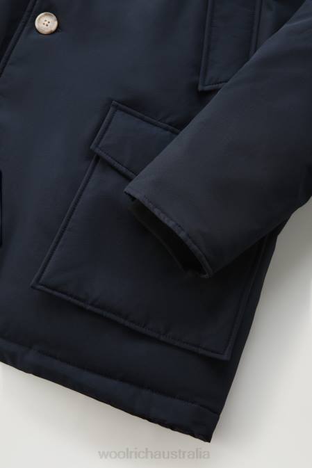 Woolrich Men Arctic Parka in Ramar Cloth Melton Blue Clothing J026853