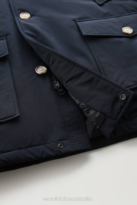 Woolrich Men Arctic Parka in Ramar Cloth Melton Blue Clothing J026853