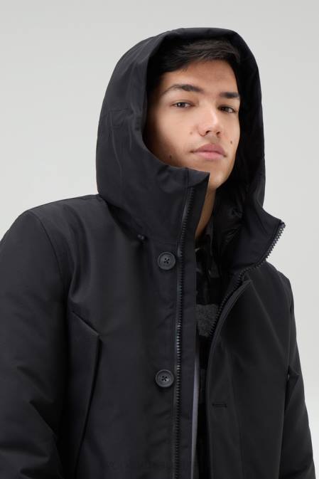 Woolrich Men Mountain GORE-TEX Waterproof Parka with Hood Off Black Clothing J026819