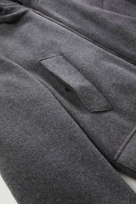 Woolrich Men Wool Blend Arctic Parka Charcoal Melange Clothing J026751