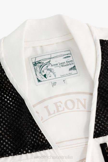 Woolrich Men Fly Fishing Multi-Pocket Vest in Eco Ramar Fabric-Aime Leon Dore Coconut Milk Clothing J026800