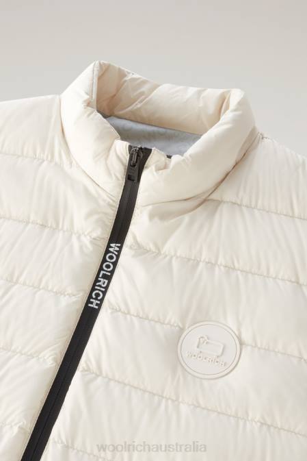 Woolrich Men Padded and Quilted Sundance Vest Milky Cream Clothing J026411