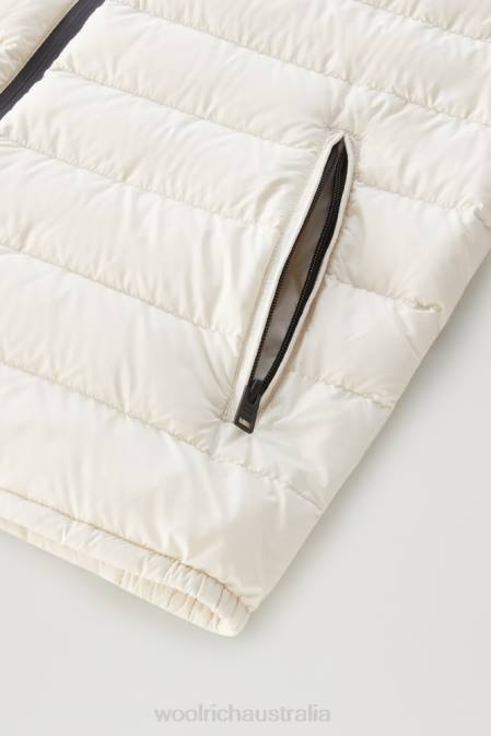 Woolrich Men Padded and Quilted Sundance Vest Milky Cream Clothing J026411