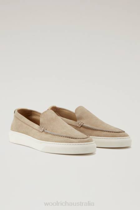 Woolrich Men Slip-on Loafers in Suede Beige Footwear J026385