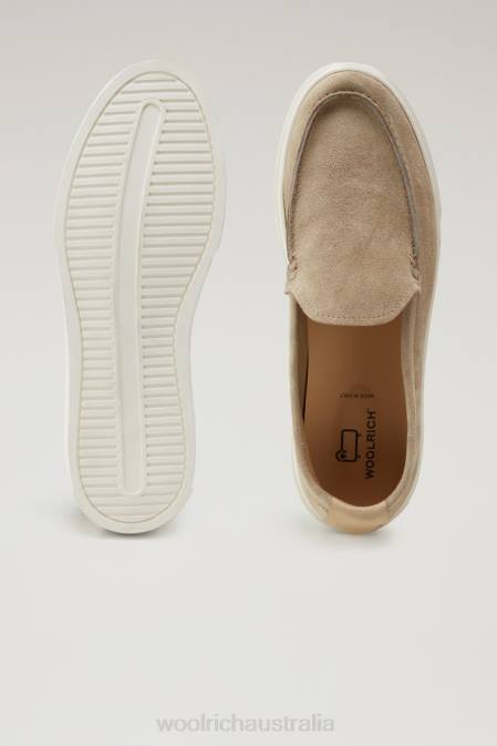 Woolrich Men Slip-on Loafers in Suede Beige Footwear J026385