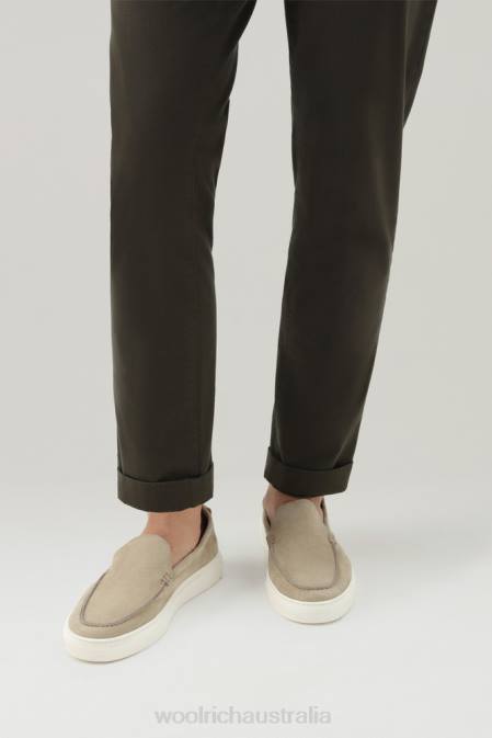 Woolrich Men Slip-on Loafers in Suede Beige Footwear J026385