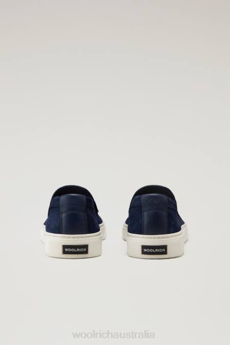 Woolrich Men Slip-on Loafers in Suede Blue Footwear J026432