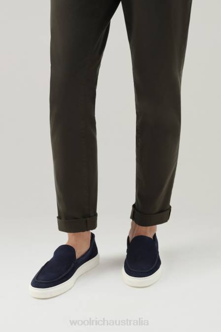 Woolrich Men Slip-on Loafers in Suede Blue Footwear J026432