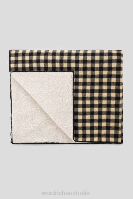 Woolrich Unisex Archival Wool and Sherpa Buffalo Check Blanket Khaki Buffalo Accessories J026663