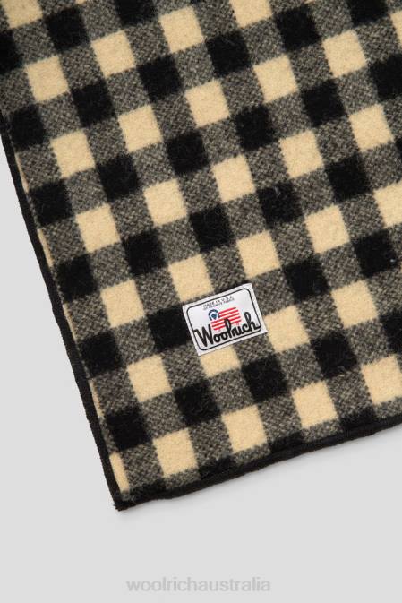 Woolrich Unisex Archival Wool and Sherpa Buffalo Check Blanket Khaki Buffalo Accessories J026663