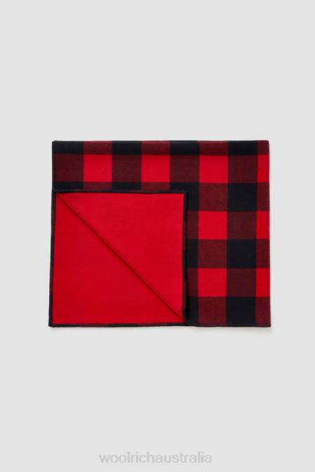 Woolrich Unisex Buffalo Check Pure Wool Blanket-Made in Italy Red Buffalo Accessories J026354
