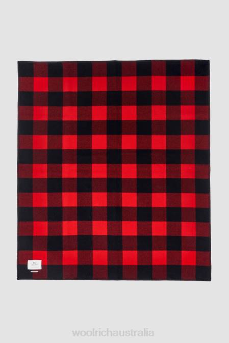 Woolrich Unisex Buffalo Check Pure Wool Blanket-Made in Italy Red Buffalo Accessories J026354