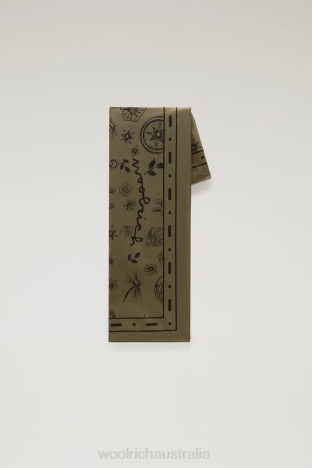Woolrich Unisex Roadtrip Printed Bandana in Pure Cotton Likene Accessories J026118