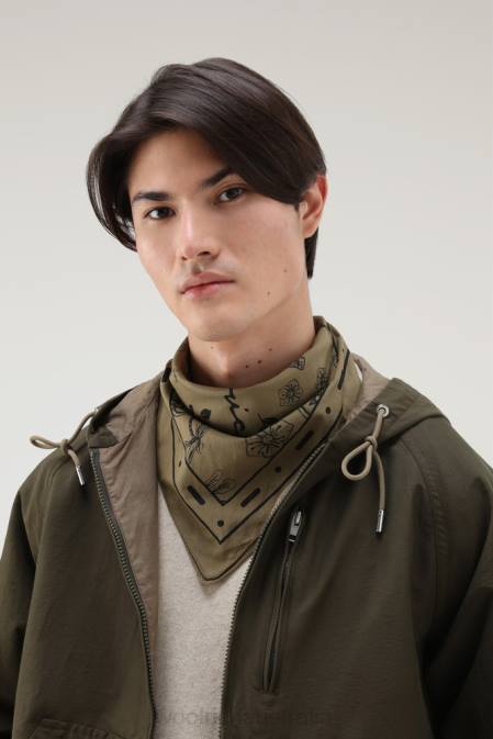 Woolrich Unisex Roadtrip Printed Bandana in Pure Cotton Likene Accessories J026118