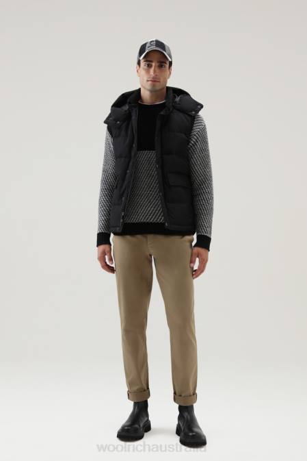 Woolrich Unisex Unisex Crewneck with Buffalo Check Pattern White Buffalo Clothing J026298