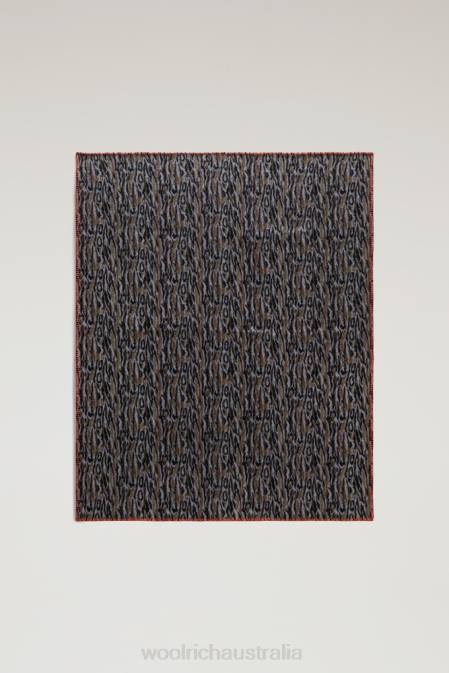 Woolrich Unisex Wool Blend Blanket in Shadowbark Jacquard Pattern-Serving the People Shadow Bark Camou Accessories J026278