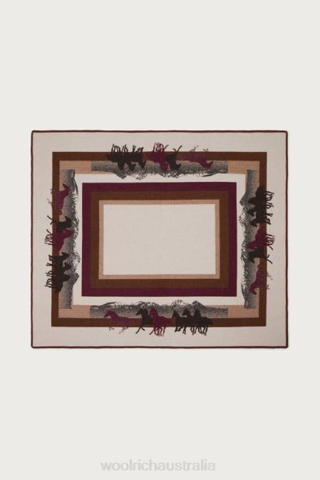 Woolrich Unisex Wool Blend Blanket with Jacquard Workmanship-One Of These Days Stripe Sand Accessories J026734