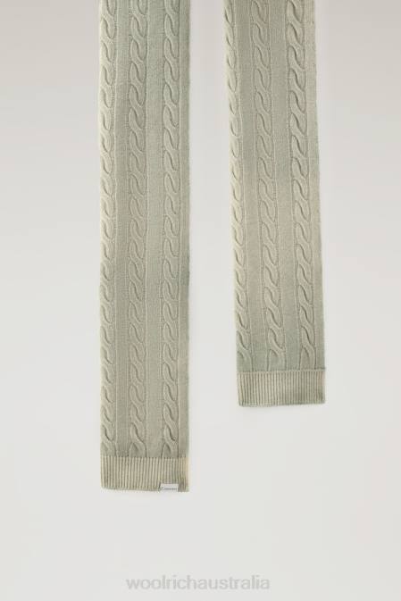 Woolrich Women Garment-Dyed Cable-knit Scarf Desert Sage Accessories J026242