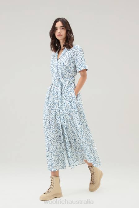 Woolrich Women Long Shirt Dress in Pure Cotton Milky Cream Clothing J026198