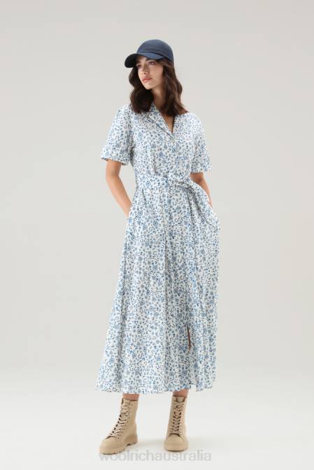 Woolrich Women Long Shirt Dress in Pure Cotton Milky Cream Clothing J026198
