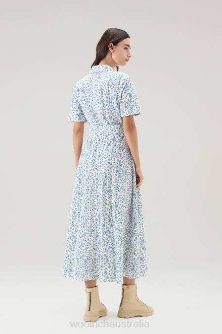 Woolrich Women Long Shirt Dress in Pure Cotton Milky Cream Clothing J026198