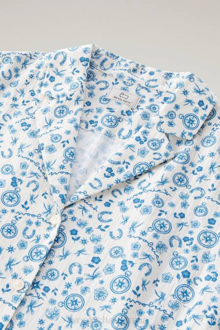 Woolrich Women Long Shirt Dress in Pure Cotton Milky Cream Clothing J026198