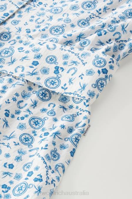 Woolrich Women Long Shirt Dress in Pure Cotton Milky Cream Clothing J026198