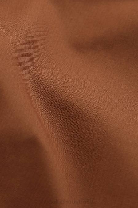 Woolrich Women Wrap Skirt in Pure Cotton Poplin Rusty Brown Clothing J026333