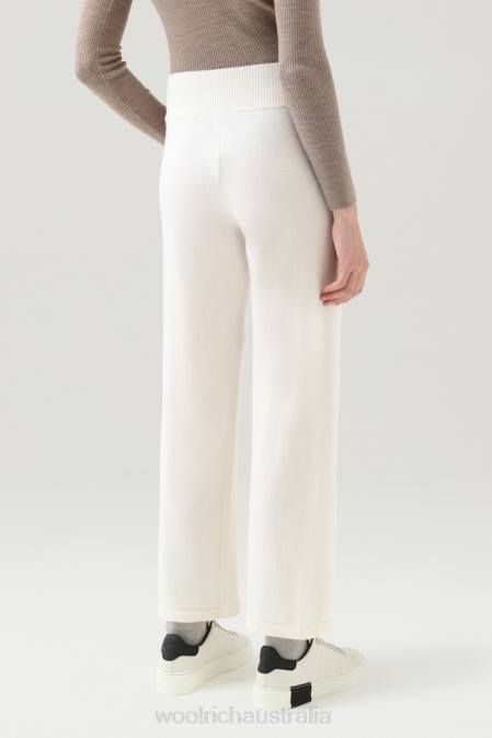 Woolrich Women Cashmere and Wool Blend Pants Milky Cream Clothing J026273