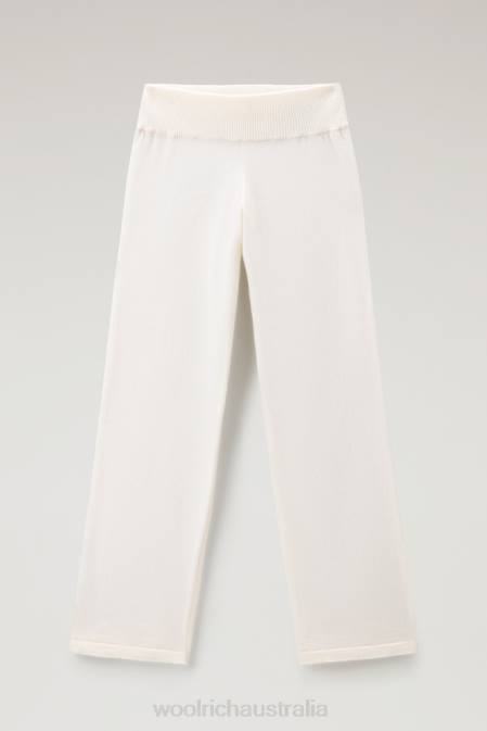 Woolrich Women Cashmere and Wool Blend Pants Milky Cream Clothing J026273