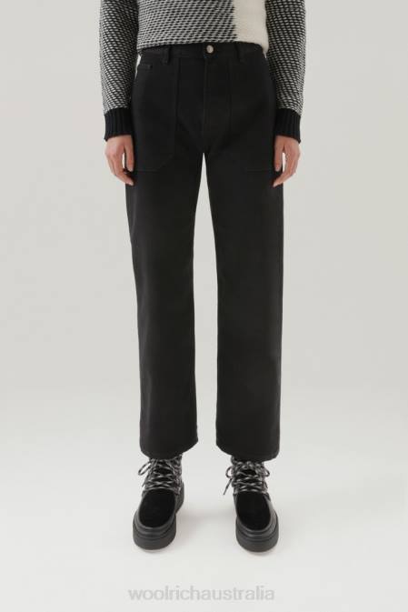 Woolrich Women Denim Pants in Cotton Black Clothing J026249