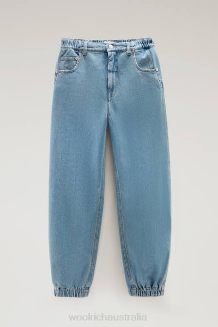 Woolrich Women Jogger Jeans in Pure Cotton Stone Washed Clothing J02655