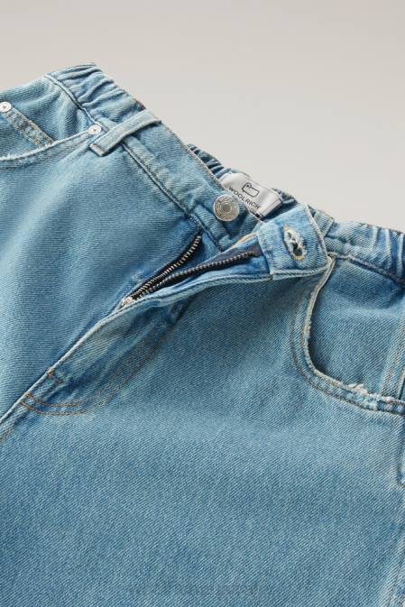 Woolrich Women Jogger Jeans in Pure Cotton Stone Washed Clothing J02655