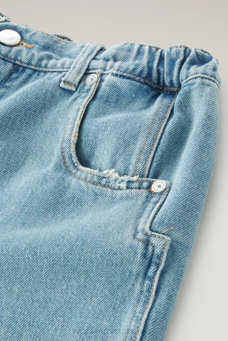 Woolrich Women Jogger Jeans in Pure Cotton Stone Washed Clothing J02655