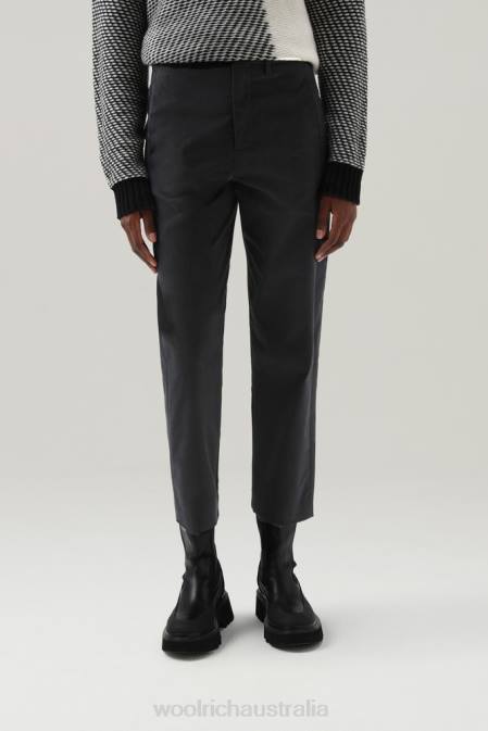 Woolrich Women Stretch Cotton Twill Pants Black Clothing J026288