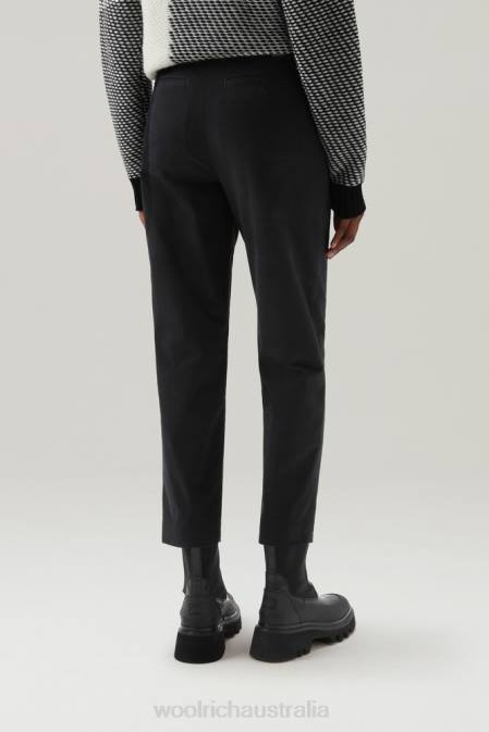 Woolrich Women Stretch Cotton Twill Pants Black Clothing J026288