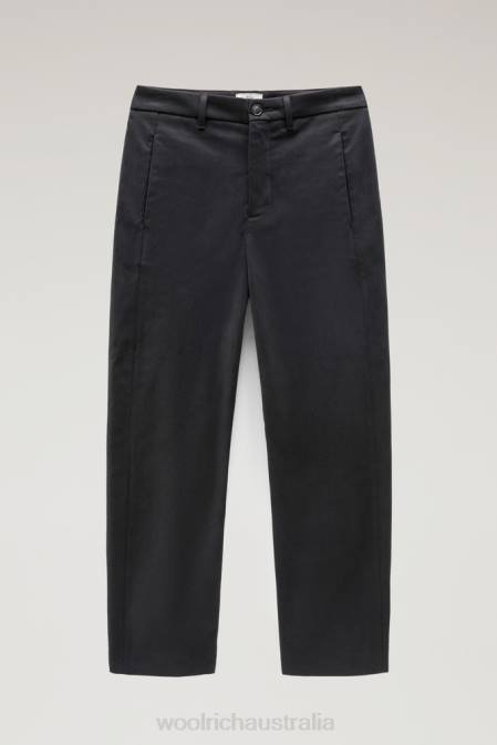 Woolrich Women Stretch Cotton Twill Pants Black Clothing J026288