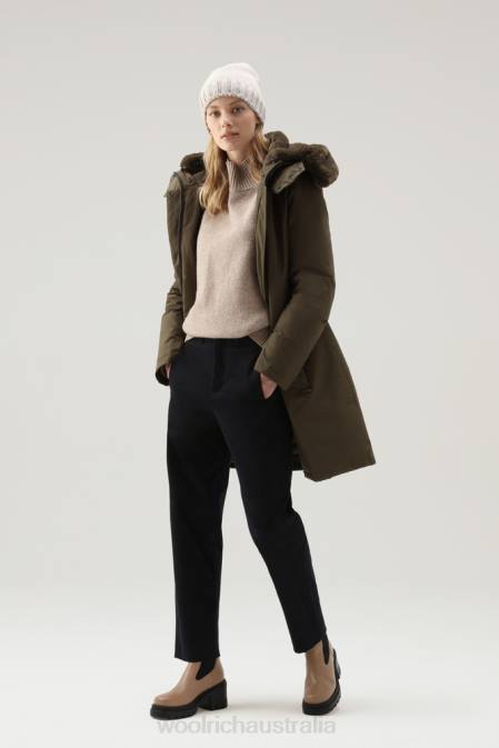 Woolrich Women Stretch Cotton Twill Pants Melton Blue Clothing J026289