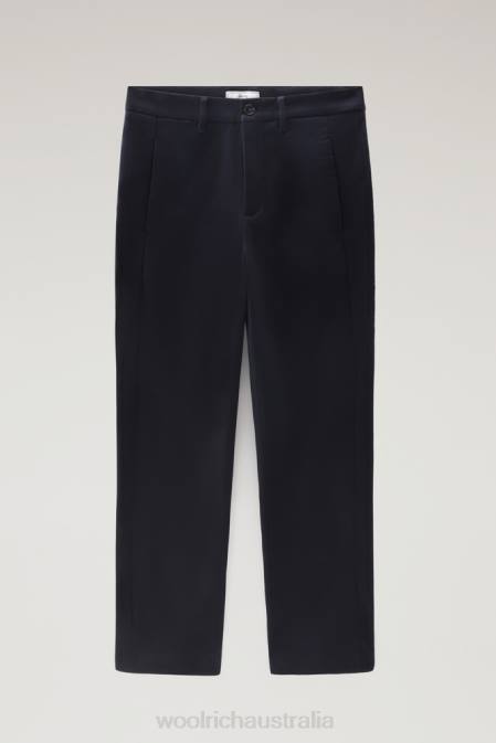 Woolrich Women Stretch Cotton Twill Pants Melton Blue Clothing J026289