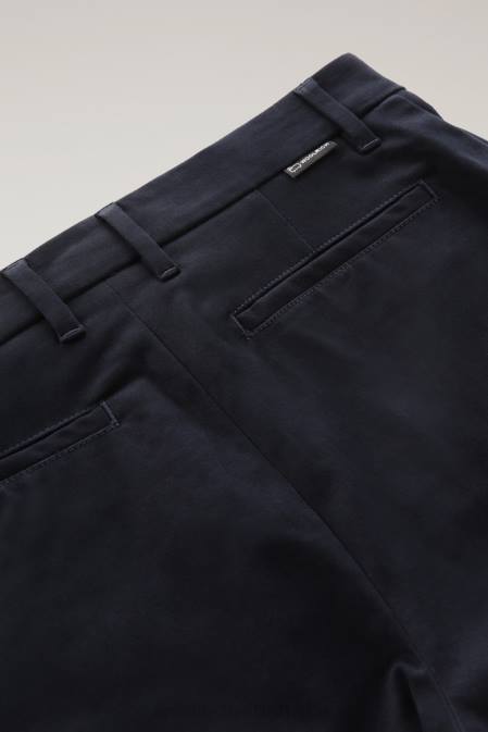 Woolrich Women Stretch Cotton Twill Pants Melton Blue Clothing J026289