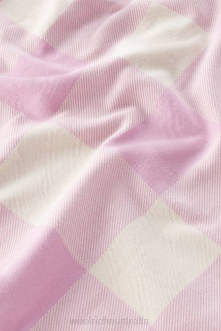 Woolrich Women American Check Polo in Yarn-Dyed Stretch Cotton Blend Smoky Rose Buffalo Clothing J02620