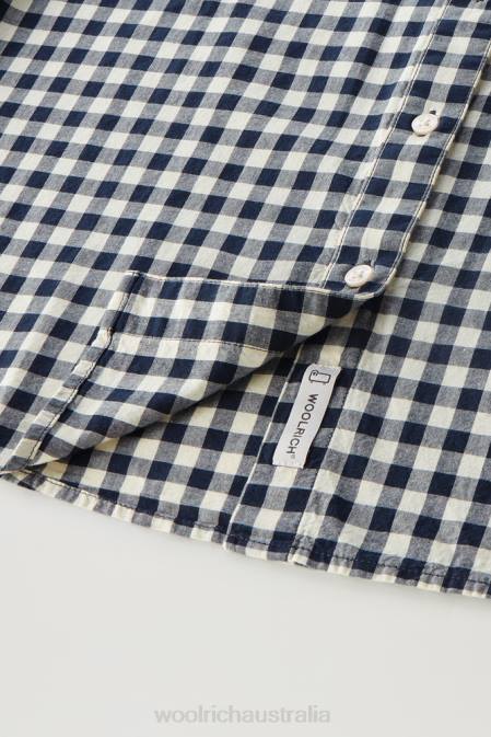 Woolrich Women Appalachian Trail Check Shirt in Pure Cotton Blue Buffalo Clothing J026100