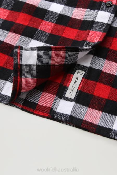 Woolrich Women Traditional Check Flannel Shirt Red Black Buffalo Clothing J026237