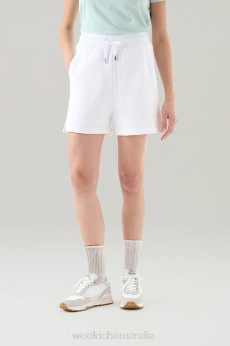 Woolrich Women Light Shorts in Pure Cotton Bright White Clothing J026111
