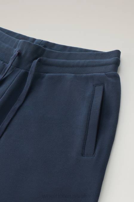 Woolrich Women Light Shorts in Pure Cotton Melton Blue Clothing J026197