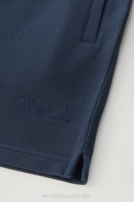 Woolrich Women Light Shorts in Pure Cotton Melton Blue Clothing J026197